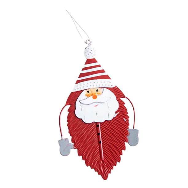 Adorno colgante para árbol de Navidad, llavero de llaves de coche, figuras de hierro divertidas de temporada Hoja de Papá Noel