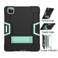 thumbnail image 3 of iPad Pro 11 2nd Generation 2020 Case for Kids, Allytech Hybrid Rugged Heavy Duty Protection Shock-Absorption Impact Resistant Kickstand Defender Cover for Apple iPad Pro 11 2020, Black/Aqua, 3 of 8