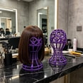 thumbnail image 4 of JHyouerji 2 In 1 Wig Holder Stand 7x12x3 Inch,Purple Hollow Ventilated Plastic Mannequin Head Support,Sturdy Lightweight Hanging Rack for Salon Wigs Hair Accessories Storage Decoration, 4 of 7