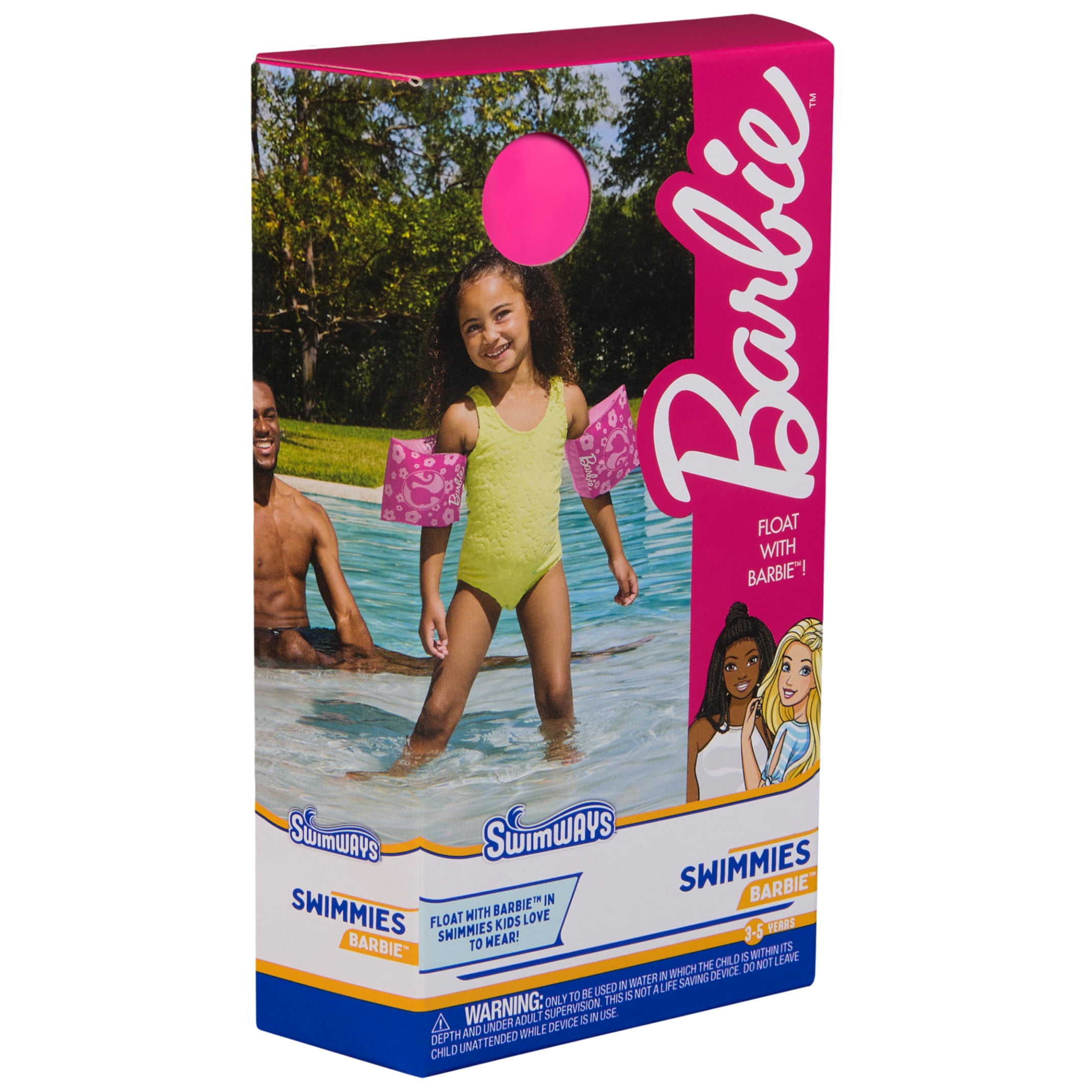 SwimWays Barbie Swimmies (Unisex), Arm Floaties for Kids Age 3-5