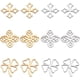 thumbnail image 1 of 24 piezas de 3 estilos y 2 colores de trébol de cuatro hojas hueco, dijes de flores, conectores de filigrana, conectores de acero inoxidable dorado., 1 of 4
