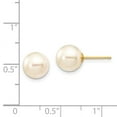 thumbnail image 3 of Primal Gold 14 Karat Yellow Gold 8-9mm Round White Saltwater Akoya Cultured Pearl Stud Earrings, 3 of 3
