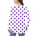 thumbnail image 5 of OVBMPZD Tunic Shirts for Girls Purple Long Sleeve Lightweight Crewneck Soft Side Split Polka Dot Blouses Girls Tops Size 9 Years, 5 of 6
