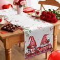 thumbnail image 5 of Valentine's Day Table Runner 18 x 72 Inch, Gnome Couple Red Pink Roses Floral Plant Pink Love Heart Washable Cotton Linen Dining Table Runner Tabletop Decorations for Restaurant Home Kitchen Party, 5 of 9
