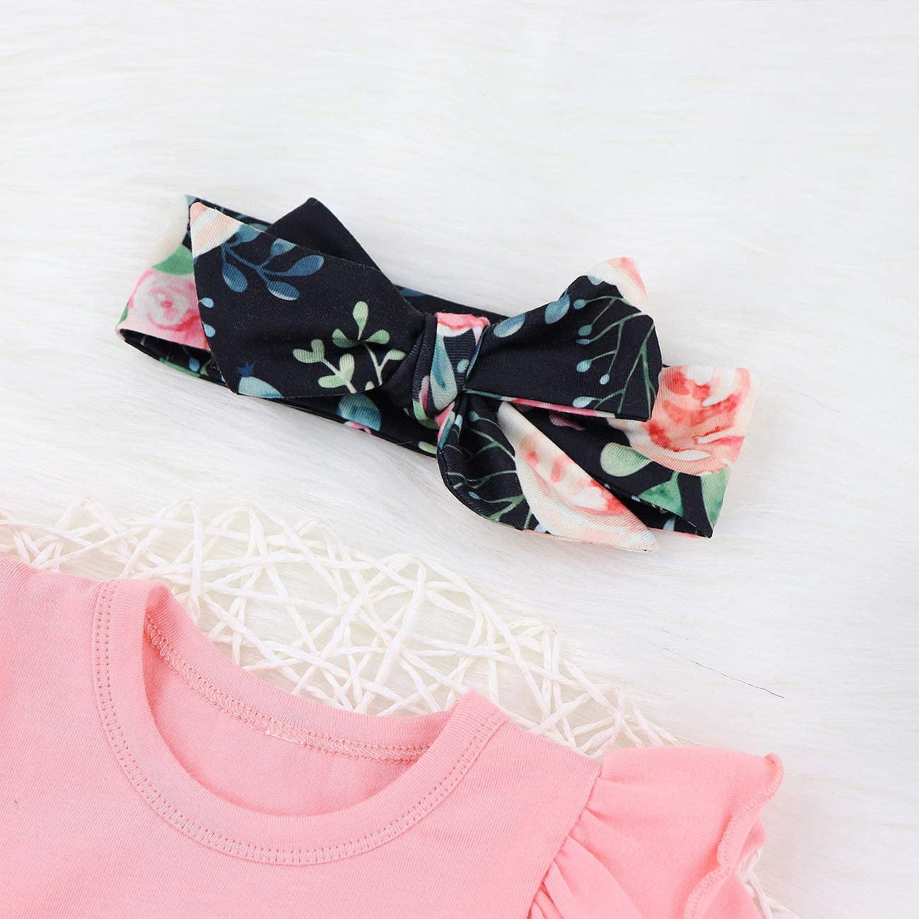 Baby Girl Outfits Short Ruffle Romper Floral Pants Summer Outfits Cute Baby Girl Clothes 3-6 Months