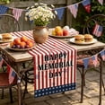 thumbnail image 5 of 4th of July Patriotic Table Runner, 72x13" Linen Independence Day Decor, Stain-Resistant Holiday Tablecloth for Dining Room Party, Red White & Blue Themed Home Decoration, 5 of 6