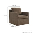 thumbnail image 3 of Serene Fabric Slipcovered Swivel Armchair in Mocha, 3 of 9