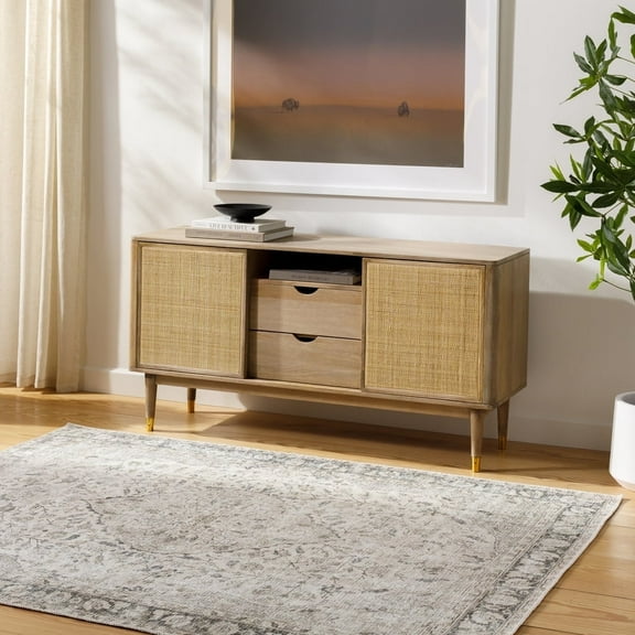Livabliss Washable Rugs for Living Room, 5x7 Amelie Traditional Ivory Area Rug, Bedroom Dining Room Home Decor Stain Resistant Carpet (5'3" x 7'3")
