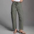 thumbnail image 5 of CFMDUC Cargo Jeans for Women Drawstring High Waisted Straight Wide Leg Pants Casual Loose Denim Pants with Pockets Dark Gray L, 5 of 8