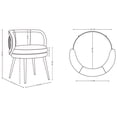 thumbnail image 3 of Modern Kaya Pleated Velvet Dining Chair in Nude, 3 of 11