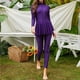 thumbnail image 4 of Trajes de baño tankini para mujer Traje de baño de manga larga de color sólido para mujer + Bañador largo Paquete todo incluido Conjunto de traje de baño conservador, 4 of 7