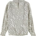 thumbnail image 2 of Alfani Womens Bubble Pullover Blouse, Metallic, Small, 2 of 2