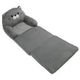 thumbnail image 1 of Toddler Soft Sherpa Couch Fold Out Conve Sponge  Foldable, Portable Adorable Design Versatile  Grey Toddler Chair for Napping Playing Reading, 1 of 8