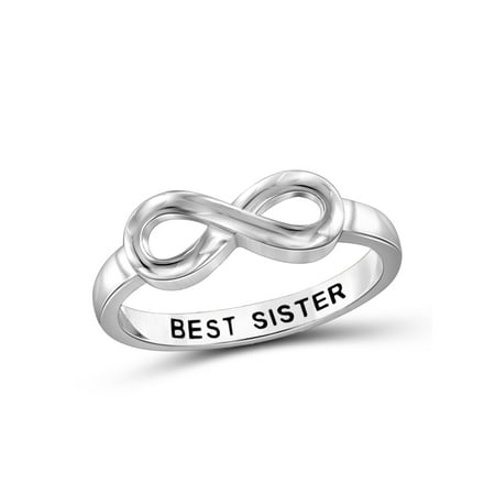 Best Sister Sterling Silver Infinity Ring (Best Metal For Rings)