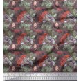 thumbnail image 1 of Soimoi Orange polyester Crepe Fabric Insect & Texture Fabric Prints by Yard 52 Inch Wide, 1 of 2