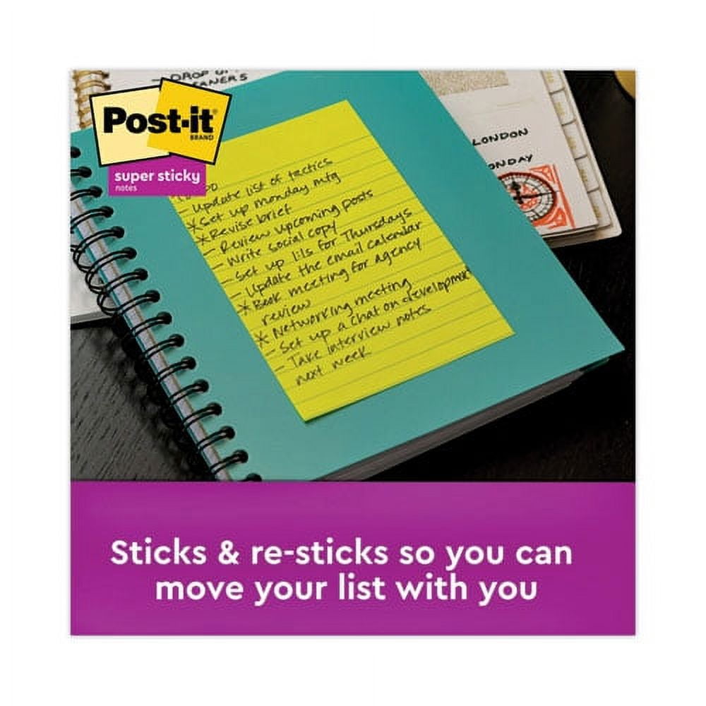 Pads in Energy Boost Collection Colors, Note Ruled, 4" x 6", 90 Sheets/Pad, 3 Pads/Pack | Bundle of 10 Packs