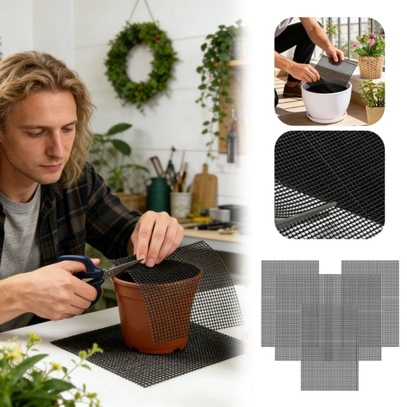 Fiberglass Planter Mesh Pad Soil Retention Drainage Screen For Potted Plants Garden Flower Pots Spring Gardening