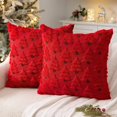 thumbnail image 5 of Clearance! Christmas Tree Decorative Throw Pillow Covers 18x18 Inch | Set of 2 Throw Pillow Cases, Soft Plush Cushion Covers, Xmas Home Decor Winter Holiday.Red, 5 of 7
