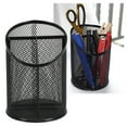 thumbnail image 2 of Fdelink Office Cabinet Clearance! Penholder, Black Metal Wire Mesh Pencil Holder Desktop Organizer Storage Box with Devided 3 Compartments, 2 of 8