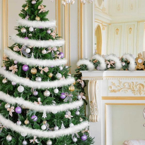 Adornos navideños, adornos navideños, adornos para árbol de Navidad, luces LED de cobre de 6.56 pies, cadena de luces a pilas para decoración del árbol de Navidad.