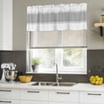 thumbnail image 5 of Gray Solid Color Texture Valances for Windows, Decorative Rod Pocket Window Valance Curtains, Simple Grey Stripes Short Curtain Drapes for Kitchen/Bathroom/Living Room, 2 Panels, 42" W x 12" L, 5 of 8