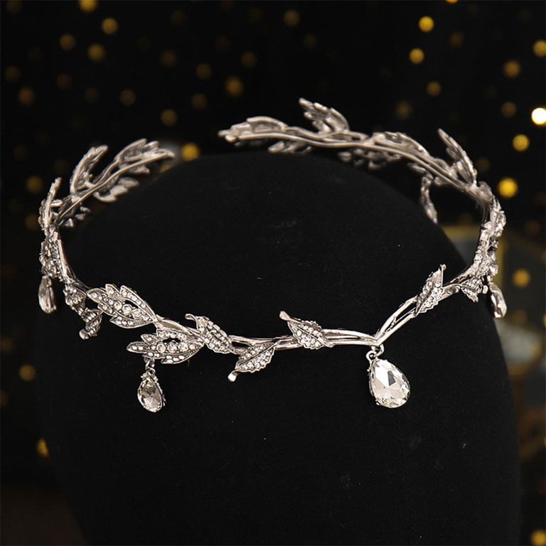 Forehead Chain Water Drop Headband Leaf Tiara Crystal 