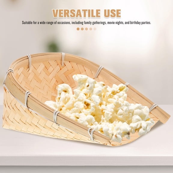 LABELEPH Dustpan Multi Bamboo Woven Dustpan Basket 1Set 9.1x7.9x4.5in