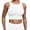 White, variant on Women's Built In Padded Top Racerback Vest Sports Bra Open Back White M