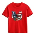 thumbnail image 4 of Jinhomg Boys Girls Cute Graphic Tees Novelty American Flag Crew Neck Shirts Loose Fit Comfy Short Sleeve Patriotic Tops Red 130, 4 of 8