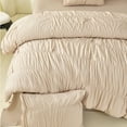 thumbnail image 2 of Koniroom Ruched Comforter Set Twin Size, Ruffled Pintuck Boho Bedding for Teen Girls Women, 2 Pieces Soft All-Season Textured Shabby Chic BedRoom Decor Bed Set, 2 of 15