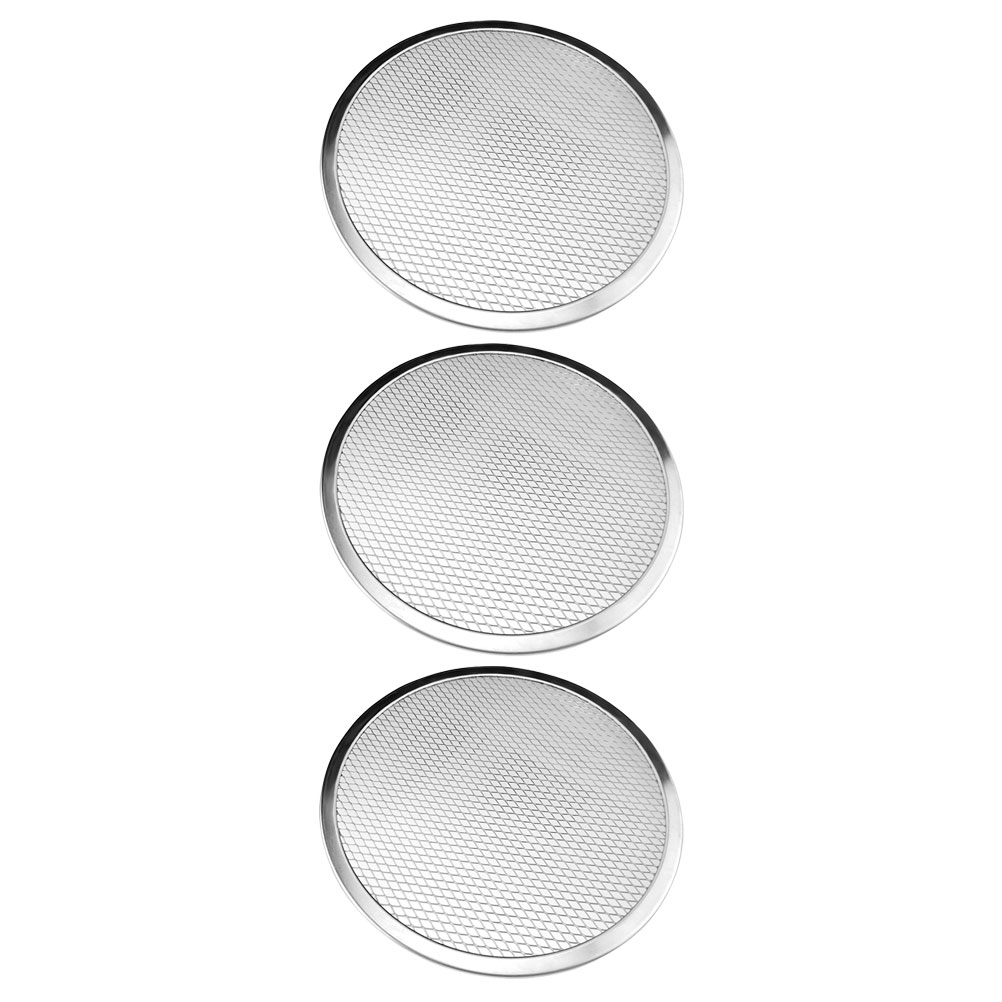 Eease Stainless Steel Pizza Pan 3pcs Aluminum Baking Screen Non Stick Mesh Tray 8 Inch