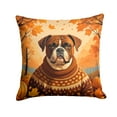 thumbnail image 3 of White Pit Bull Terrier Fall Fabric Decorative Pillow 14 in x 14 in, 3 of 4