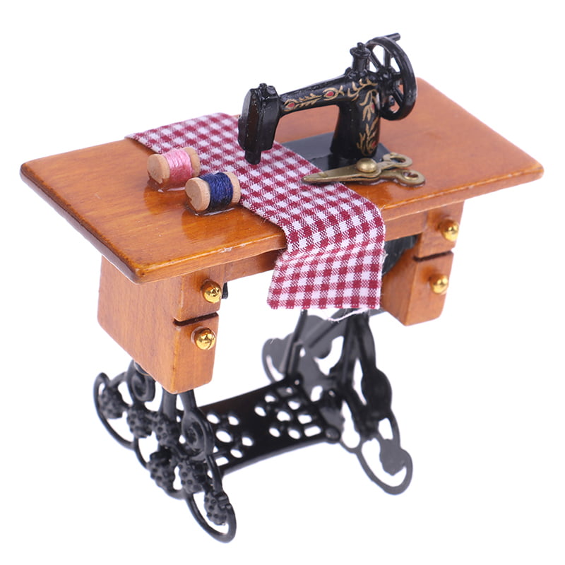 Dollhouse miniature furniture mini sewing machine table cloth decor 1:12 toy ho 