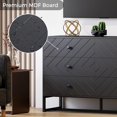 thumbnail image 3 of Black Dresser for Bedroom with 6 Drawers, Wood Dresser with Metal Handles, Wide Chest of Drawers, 6 Drawer Dresser for Living Room, Entryway, Hallway, 3 of 16