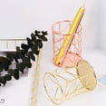 thumbnail image 6 of Rose Gold Pencil Cup, Wire Metal Mesh Pen Holder, Make Up Brush Holder, Heavy Duty Pen Cup, Pen Organizer Accessories for Desk Office Home, 1 Pcs, 3.15x3.15x3.94", 6 of 6