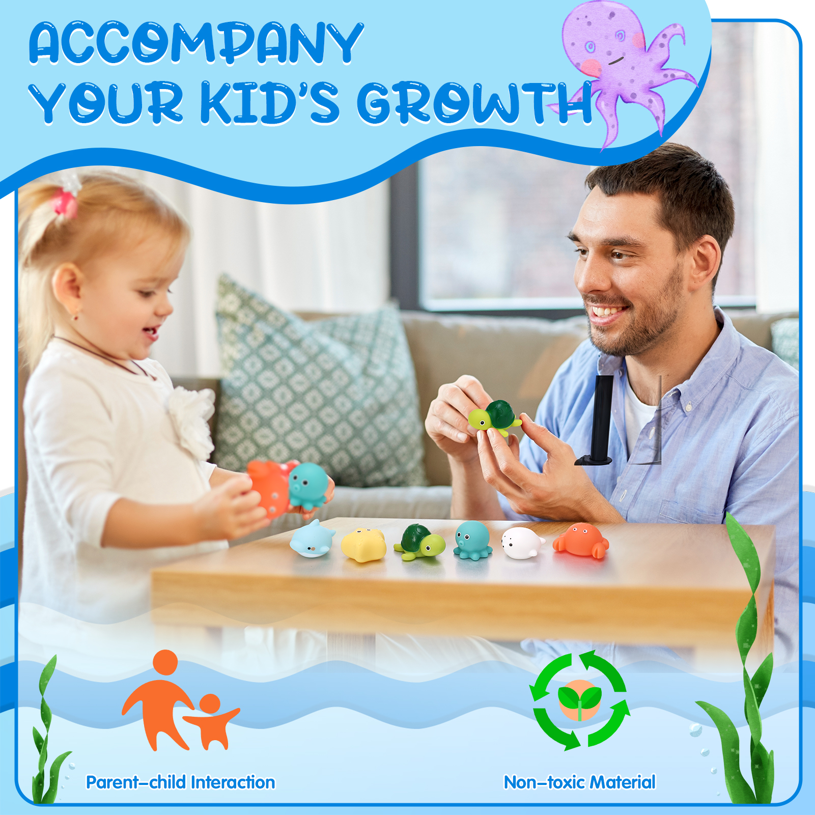 Sixwipe 6-Piece Mold-Free Bath Toys Set photo 4