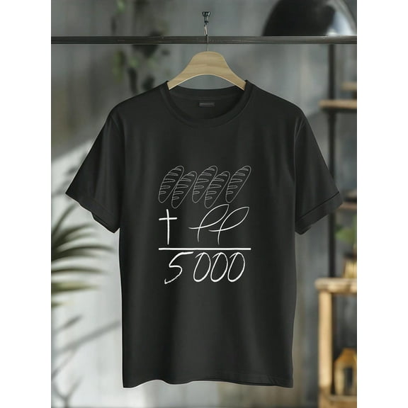 100% Cotton 2 Fishes 5 Breads 5000 Chosen Against The Current T-Shirt