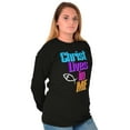 thumbnail image 3 of Christ Lives in Me Christian Faith Women's Long Sleeve T Shirt Brisco Brands S, 3 of 6