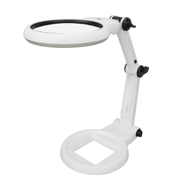 BuyWeek-CA Loupe avec Lumière, Loupe de Bureau 120mm Loupe de Table Éclairée par LED Artisanat Exceptionnel