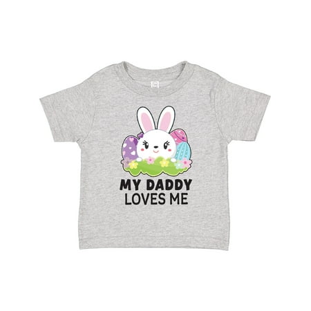 

Inktastic My Daddy Loves Me with Bunny and Easter Eggs Gift Toddler Toddler Girl T-Shirt