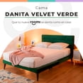 thumbnail image 2 of Cama Matrimonial con Cabecera Danita Tapizada Color Verde, 2 of 4