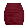 thumbnail image 4 of HXWCHs Women's Elegant High Waist Pleated Bodycon Mini Skirt for Evening Party Nightclub Outfits Red L, 4 of 4