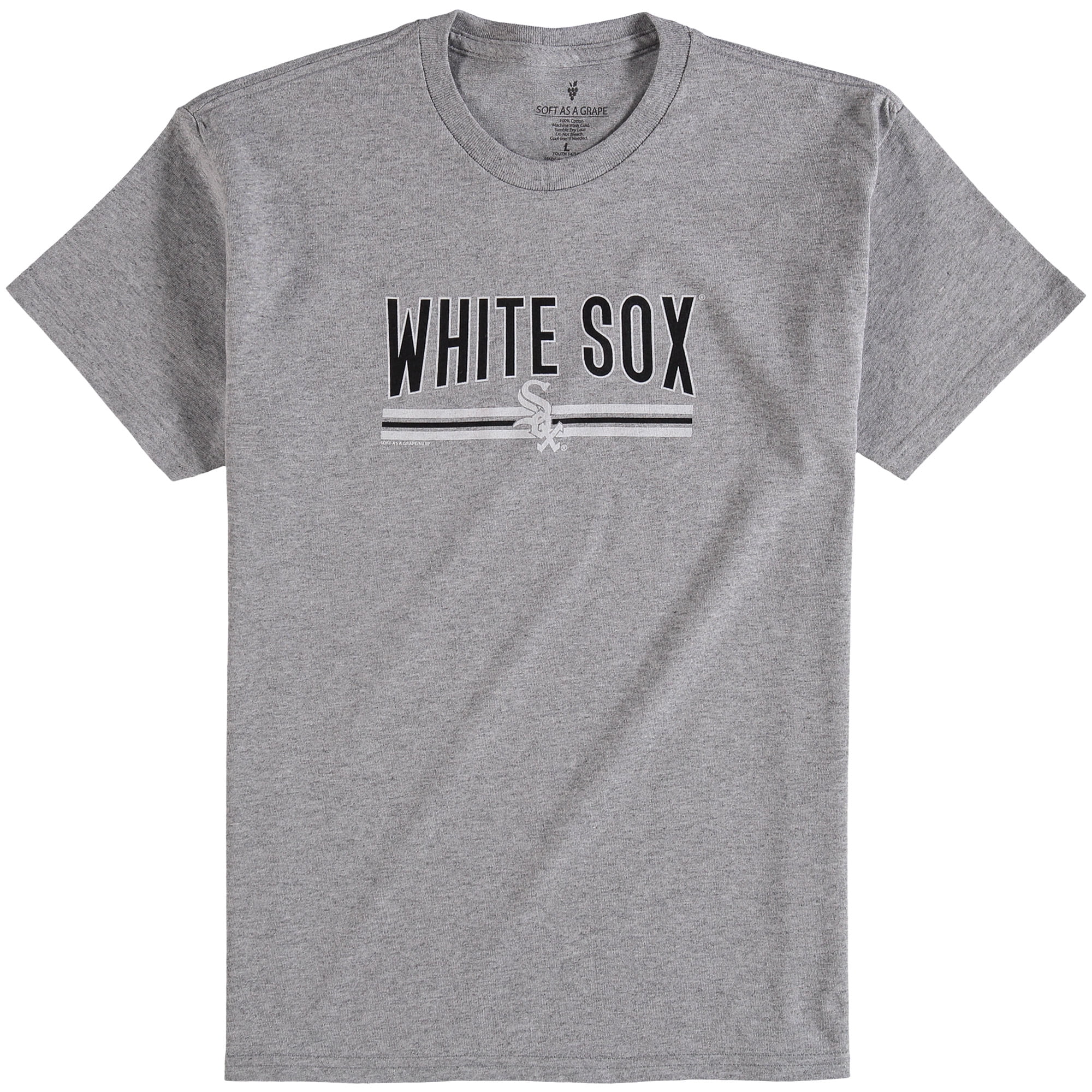 Chicago White Sox Soft as a Grape Youth On Base Crew T-Shirt Gray by SOFT AS A GRAPE