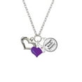thumbnail image 2 of Delight Jewelry Silvertone Heart with 3 AB Crystals - Believe Faith Prayer - Purple Heart Nurse Strong Zoe Necklace, 2 of 4