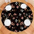thumbnail image 2 of Pioneer Flower Floral Print Pattern Round Fitted Tablecloth with Elastic Edge,Dining Table Cover Waterproof,Outdoor Round Tablecloth for Camping,Dining,Indoor and Outdoor, 2 of 7