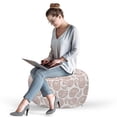 thumbnail image 2 of Brown Paisley Pouf Cover with Zipper, Continuous Almond Inspired Oriental Motifs Traditional Fashion Print, Soft Decorative Fabric Unstuffed Case, 30" W X 17.3" L, Redwood and White, by Ambesonne, 2 of 5