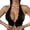Black, variant on Women's Front-Clasp Halter Bra Underwire Push Up Lace Bra Deep V Bralette T-Shirt Bras Daily Bra Black M
