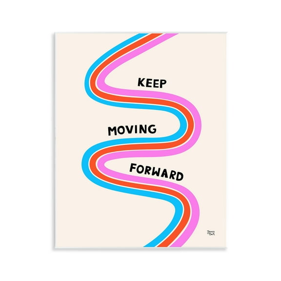 Stupell Industries Keep Moving Forward Text & Numbers Painting Unframed Art Print Wall Art, 11 x 14