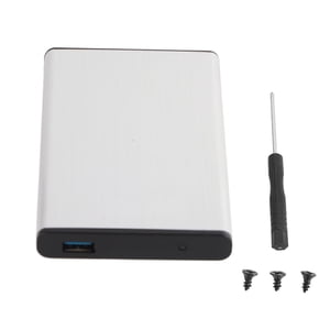 Computer Hard Drive Case, Easy Installation Drive Free Hard Drive Enclosure 6Gbps Transfer Rate Plug And Play With LED Status Indicator For 2.5 Inch SSD HDD Silver