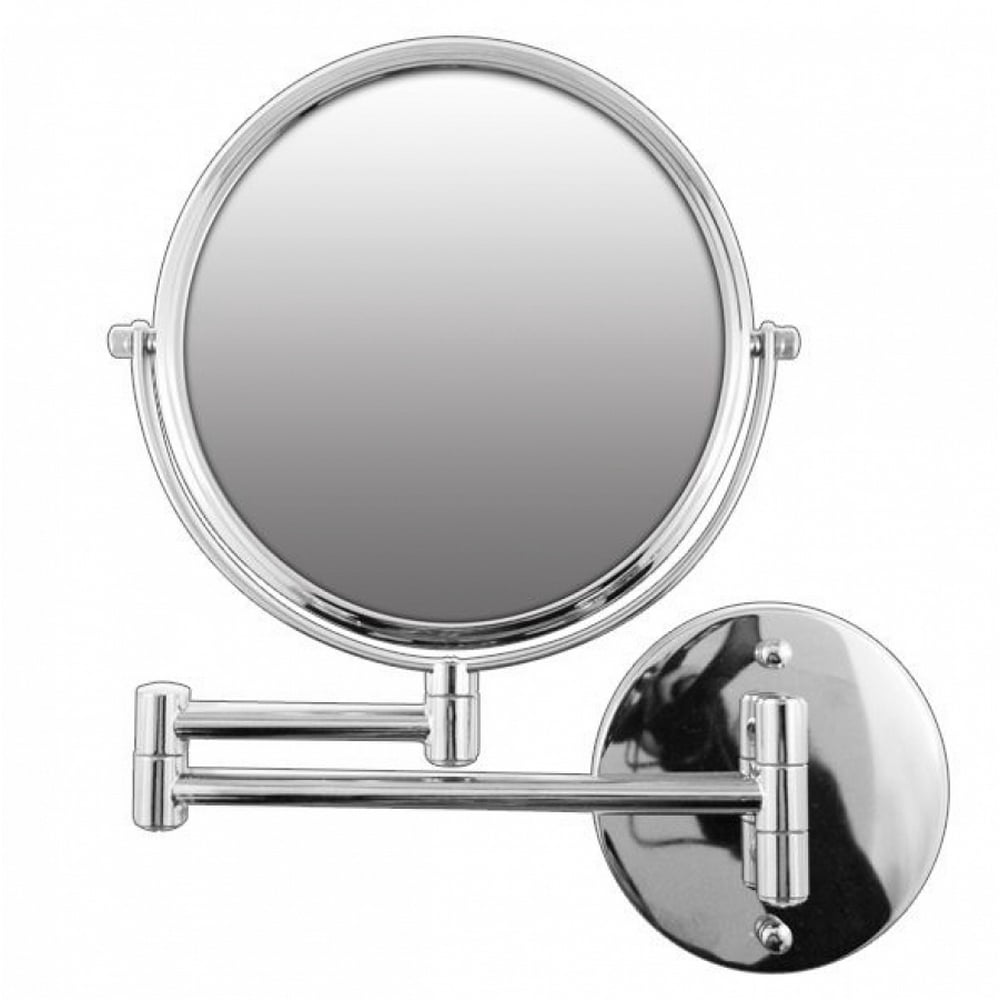 M880 7X/1X Magnifiction Swivel Arm WallMounted Mirror. Silver